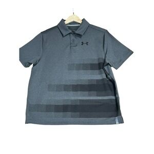 Under Armour Boys Youth X-large gray short sleeved polo collared shirt